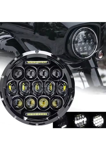 7 Inç H4 Soketli Kısa-Uzun ve Gündüz Ledi Özellikli Off Road, Motosiklet Ledi (1 Adet)