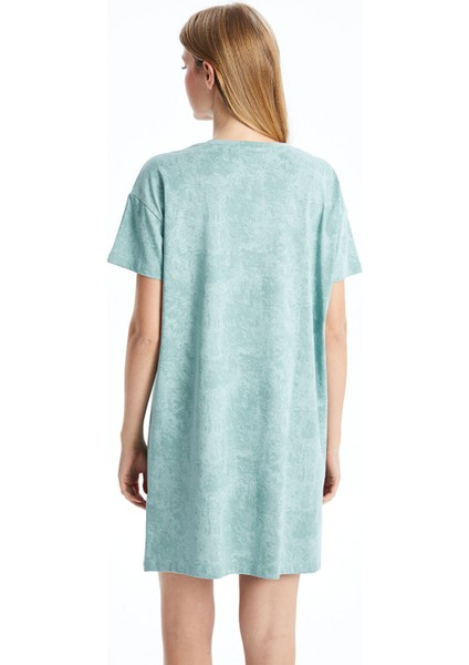 Yeni Sezon Bisiklet Yaka Baskılı Kadın Gecelik fırsatları