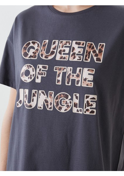 Yeni Sezon Bisiklet Yaka Baskılı Kadın Gecelik modelleri