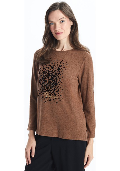 Yeni Sezon Bisiklet Yaka Desenli Kadın Bluz