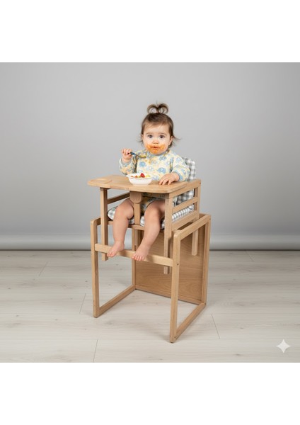 Ahşap Mama Sandalyesi -Etkinlik Masasınadönüşebilir 2'si1 Arada modelleri