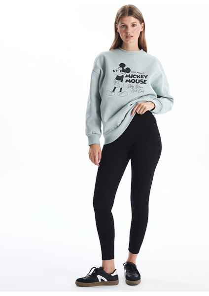 Yeni Sezon Kadın Beli Lastikli Ekstra Dar Fit Düz Tayt