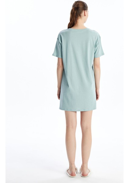 Yeni Sezon Bisiklet Yaka Baskılı Kadın Gecelik indirimleri