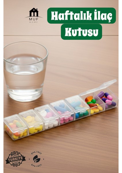 Haftalık 7 Bölmeli Ilaç Saklama Kutusu 10 Bölmeli Hap Saklama Kutusu - Balıkçılık Iğne Kutusu - Bpa Içermez