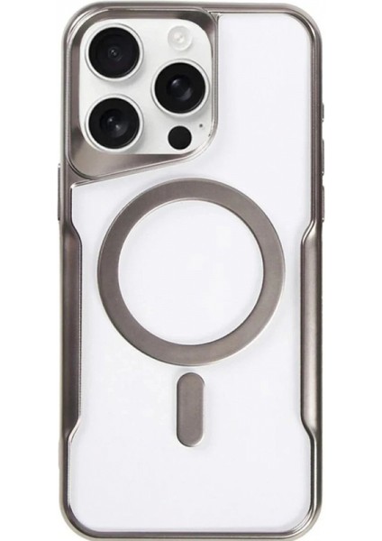 Ieg iPhone 14 Pro Kılıf Boyi Magsafe Silikon Kapak - Titan Gri