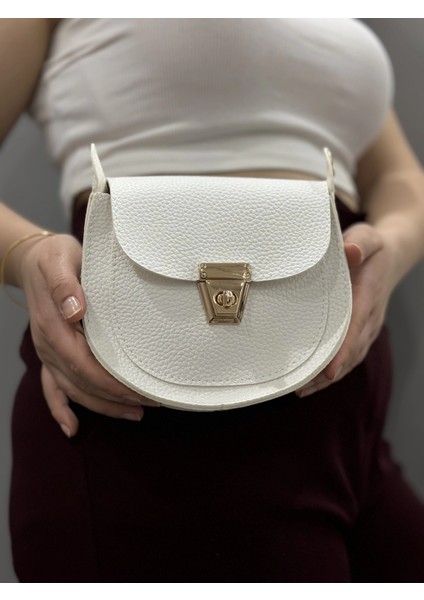 Lvsqvr Klasik Kapaklı Beyaz Cilt Çanta (Beden: Standart)