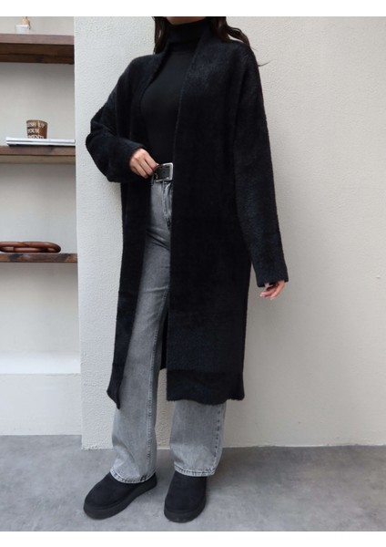 Yumoş Dokulu Şal Yaka Uzun Hırka modelleri