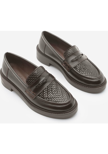 Kadın Loafer Makosen Desenli Günlük Ayakkabı Vebul Kahve indirimleri