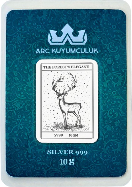 999 Ayar Gümüş ile Üretilmiş Geyik Temalı Hediyeye Özel 10 Gram 999 Ayar Gümüş KÜLÇESI-663