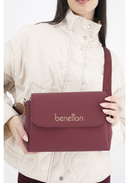 Benetton Kadın Kol Çantası Bordo - Camel BNT1677