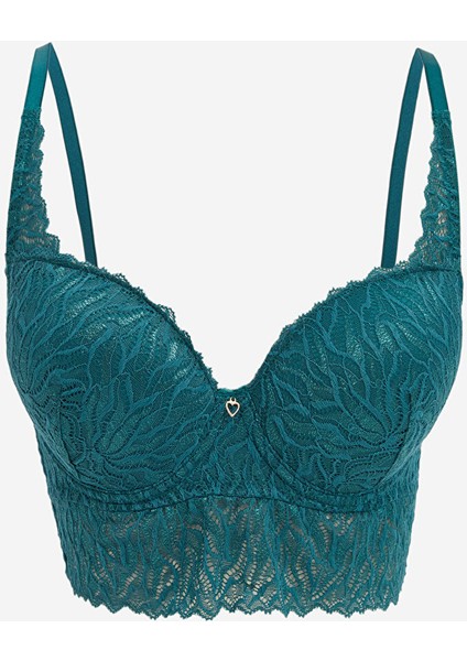 Yeni Sezon Balenli Dolgusuz Dantelli Tişört Sütyen