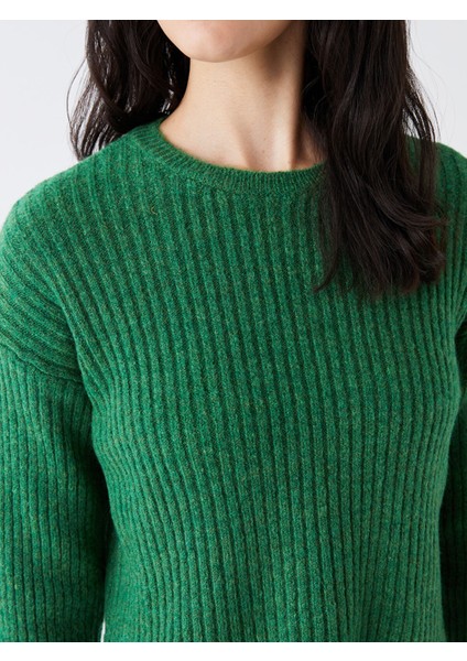 Yeni Sezon Bisiklet Yaka Kendinden Desenli Uzun Kollu Kadın Triko Kazak fırsatları