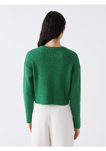 Yeni Sezon Bisiklet Yaka Kendinden Desenli Uzun Kollu Kadın Triko Kazak indirimleri