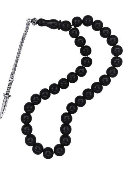 Kasatura Püsküllü Gürcistan Oltu Taşı Tesbih 9 mm