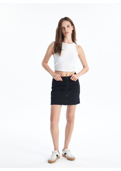 Yeni Sezon Standart Fit Kadın Jean Etek