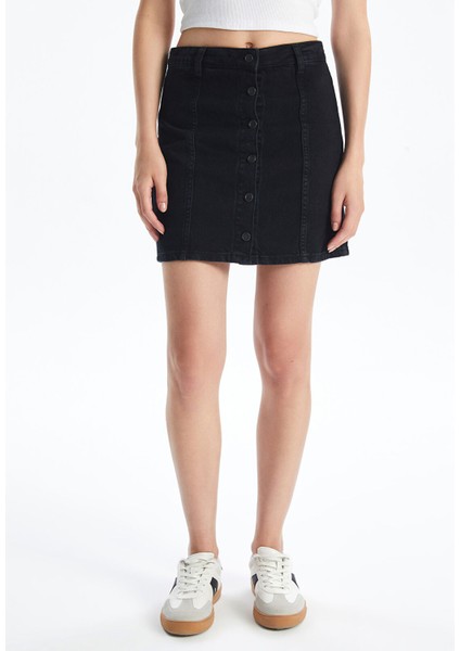 Yeni Sezon Standart Fit Kadın Jean Etek fiyatları