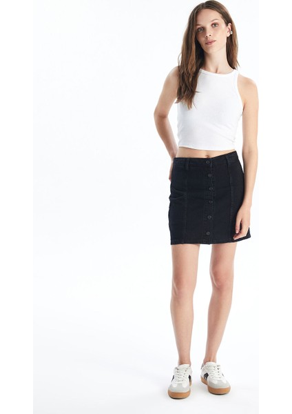 Yeni Sezon Standart Fit Kadın Jean Etek fırsatları