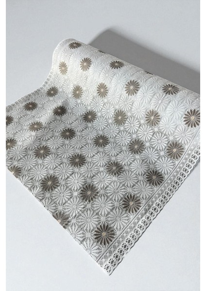 Pvc Şeffaf Kaplama Kaydırmaz Dolap Içi Kaymaz Dantel Raf Örtüsü - 1009-G-ÇIÇEK modelleri