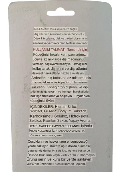 Evcil Hayvan Diş Macunu Seti fiyatları