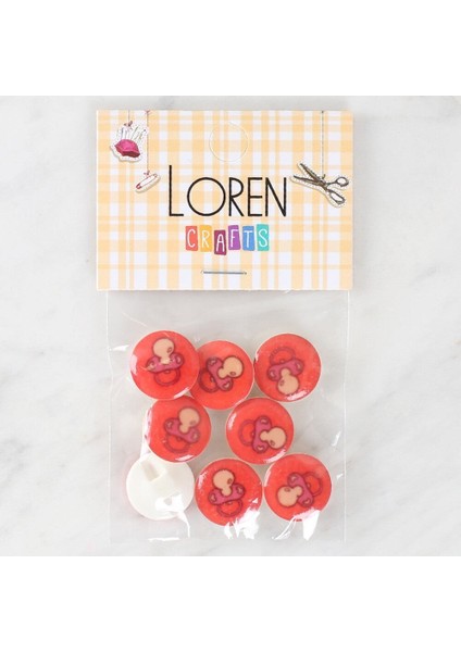 Loren Crafts 8'li Emzik Düğme - 1012