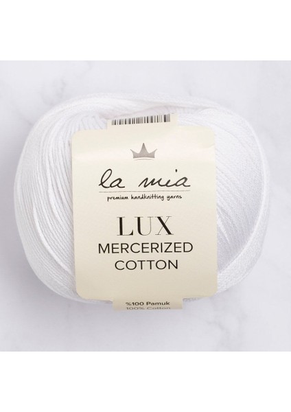 La Mia Lux Mercerized Cotton Beyaz El Örgü Ipi - 2 - 33742