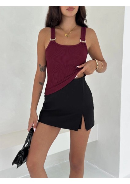 Nrtmsa Ottoman Toka Askılı Bluz Bordo S4194 (Beden: L) indirimleri