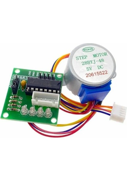 28 Byj-48 Redüktörlü Step Motor ve ULN2003A Sürücü Kartı