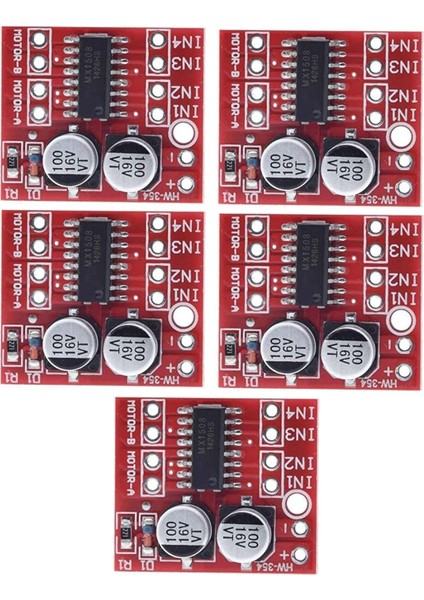 5 Adet MX1508 Dc Motor Sürücü Modülü L298 Mini