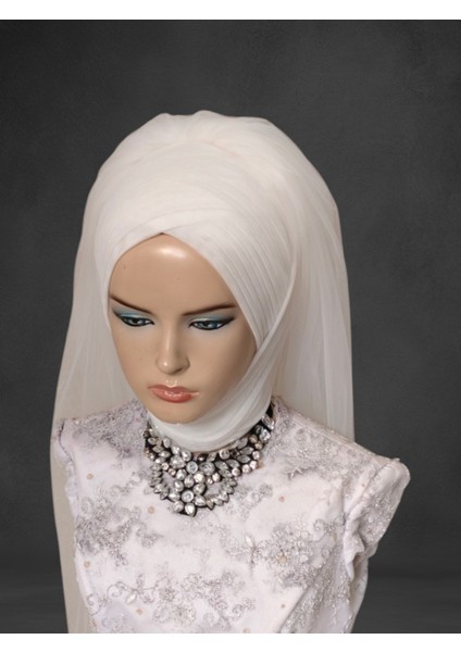 Sade Gelinbaşı Hazır Duvak Hazır Şal Abiye Şal