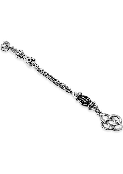 Kazaziye Temalı Arnavut Zincirli Tek Kamçılı Kararmaz Metal Püskül