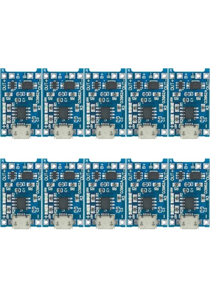 TP4056 Micro USB Korumalı Lipo 18650 Pil Şarj Devresi (10 Adet)