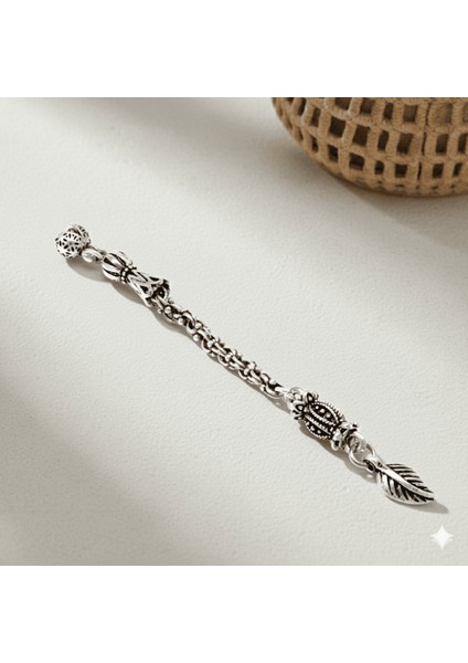 Yaprak Temalı Arnavut Zincirli Tek Kamçılı Kararmaz Metal Püskül fiyatları