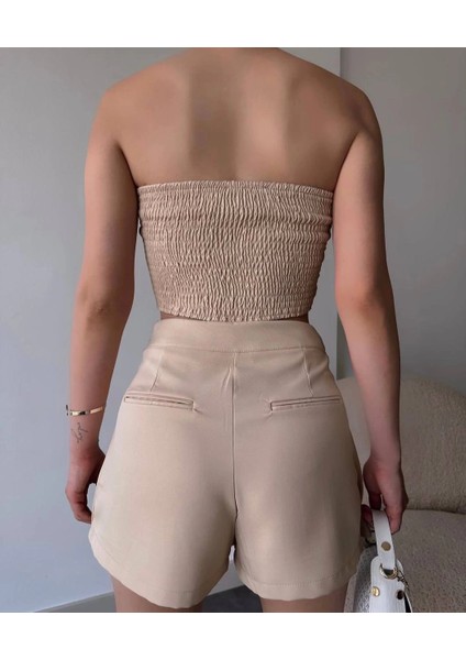 Nrtmsa Arkadan Büzgülü Esnek Büstiyer Bej (Beden: S) fiyatları