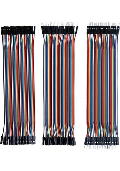 3X40 Adet Jumper Kablo , Erkek Dişi, Kablo Geçmeli Köprü 28AWG Te