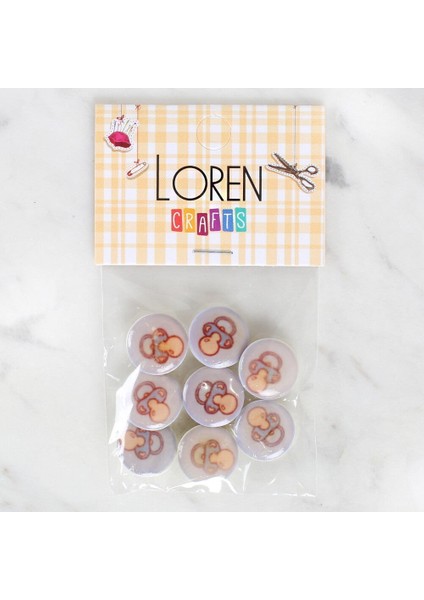 Loren Crafts 8'li Emzik Düğme - 1009