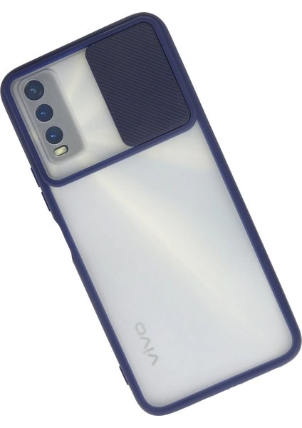 Vivo Y11S Kılıf Palm Buzlu Kamera Sürgülü Silikon - Lacivert fiyatları