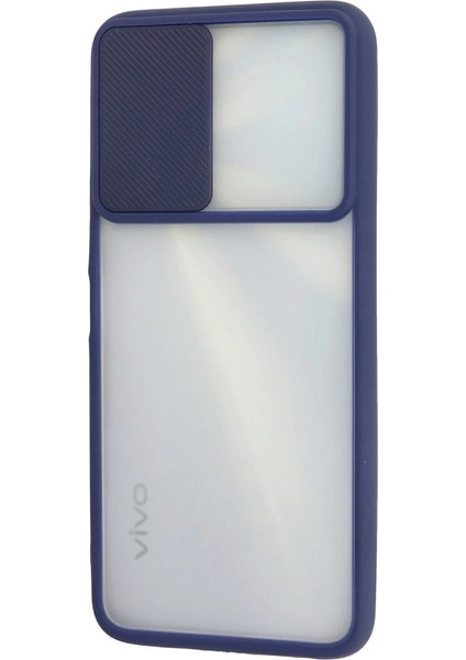 Vivo Y11S Kılıf Palm Buzlu Kamera Sürgülü Silikon - Lacivert modelleri