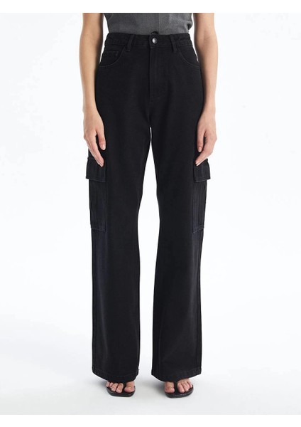 Nrtmsa Kargo Cep Jeans Pantolon Siyah (Beden: 34)