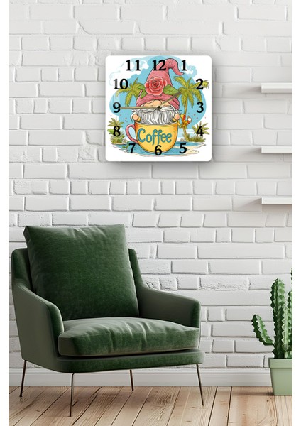 3D Görünümlü Temperli Cam Kare Saat – Kahve Cücesi Temalı Uv Baskı 33X33 cm - KCS111 fiyatları