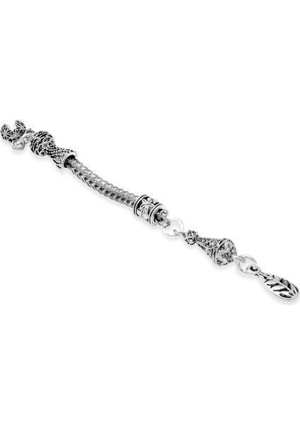 Buğday Temalı Foxtail Zincirli Tek Kamçılı Kararmaz Metal Püskül