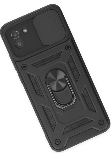 Samsung Galaxy A03 Kılıf Pars Lens Yüzüklü Silikon - Siyah modelleri