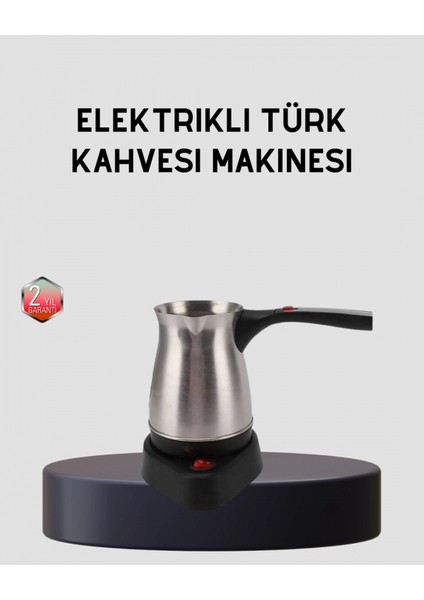 Elektrikli Türk Kahvesi Cezvesi 800W Kablosuz Döner Tabanlı