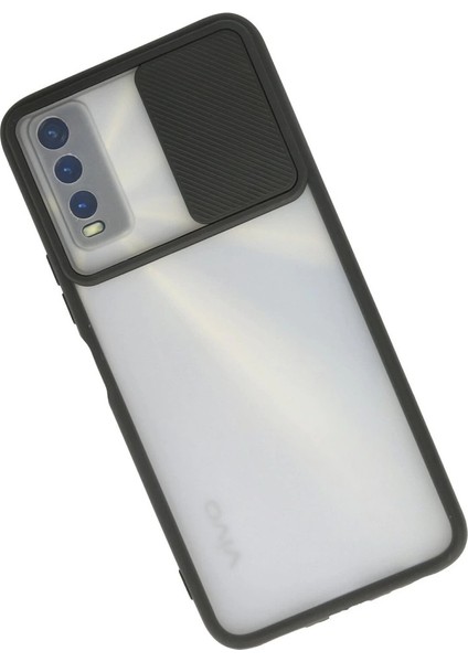 Vivo Y11S Kılıf Palm Buzlu Kamera Sürgülü Silikon - Siyah fiyatları