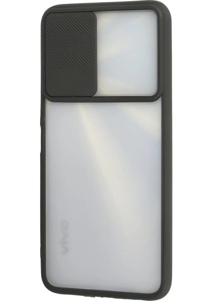 Vivo Y11S Kılıf Palm Buzlu Kamera Sürgülü Silikon - Siyah modelleri