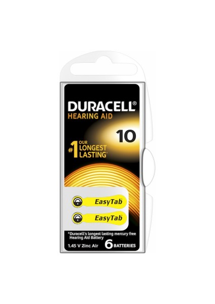 Duracell 10 Işitme Cihazı Kulak Pili 6 Pil 1 Kutu (5358)