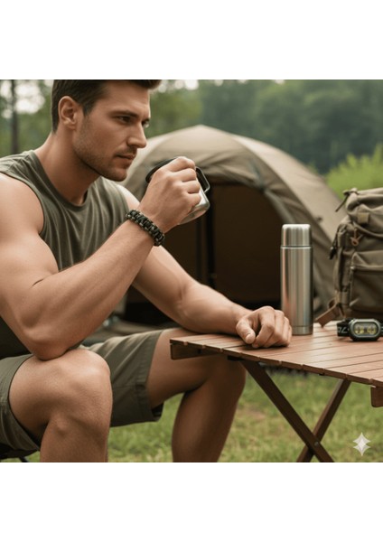 Pusulalı Çakmaklı Taktik Paracord Bileklik - Asker Kamuflaj Desen - Kamp ve Doğa Sporları Için modelleri