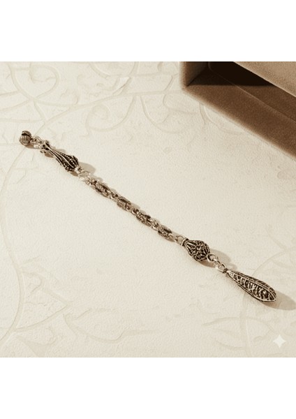 Kurşun Tasarım Gümüş Renk Kral Zincirli Tek Kamçılı Kararmaz Metal Püskül modelleri