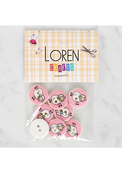 Loren Crafts 8'li Koyun Düğme - 1169