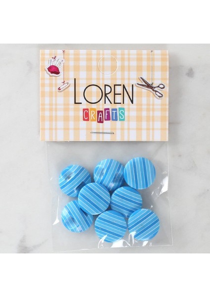 Loren Crafts 8'li Desenli Düğme - 1099