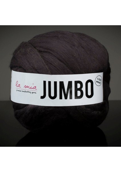 La Mia Jumbo Siyah Dev Yün El Örgü Ipi - J8